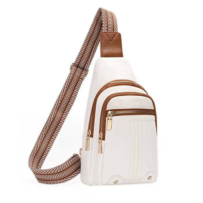 Sacs Bandoulière Femme XJYDNCG Sac Banane de Poitrine Multifonctionnel - Beige