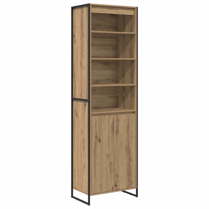 SOLO - TOP Armoires Hautes（2 pcs) - ZENCORE - Armoire Vaisselier/Buffet Salon/bureau - Chêne artisan 60x36x200 cm 355429