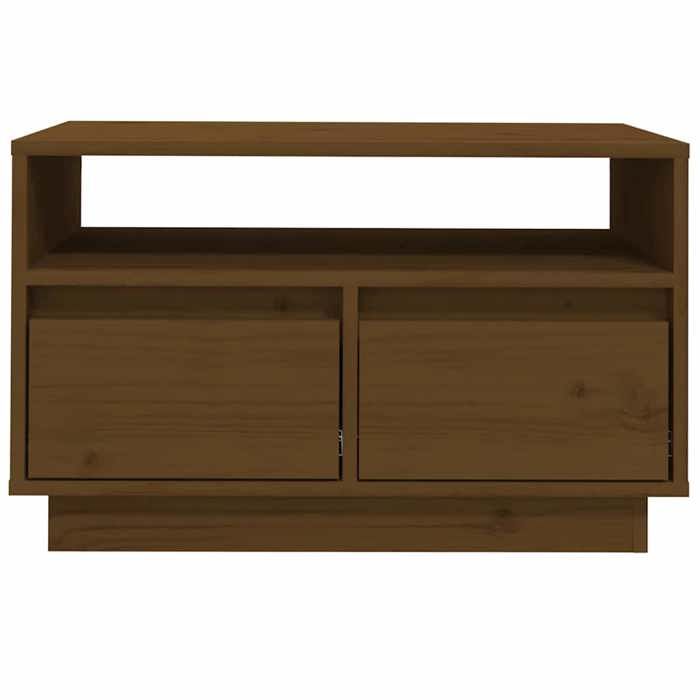 Joli & Fonctionnel -(Brun)Support média - Meuble TV - Table TV - Marron miel 60x35x37cm - Bois de pin massif - MEUBLE HIFI jgk643453