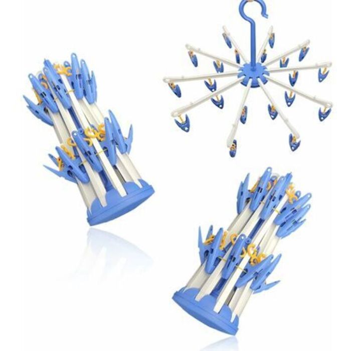 Paquet de 2 séchoirs à Chaussettes étendoir pivotant Cintre à Crochet Coupe-Vent Chaussettes à Linge suspendues étendoir Portab