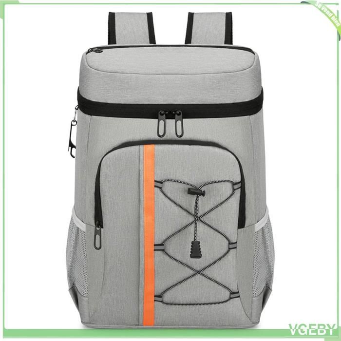 Sac à dos isotherme - FAFEICY - 32 x 46 x 19 cm - Doublure aluminium - Tissu Oxford - Bretelles rembourrées - Gris clair