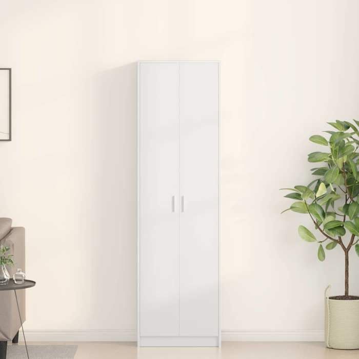 SALE 2026Armoire avec étagère - moderne-design - bois dingénierie - blanc - avec 2 portes - avec 5 étagères - 55x25x189 cm 989ldj