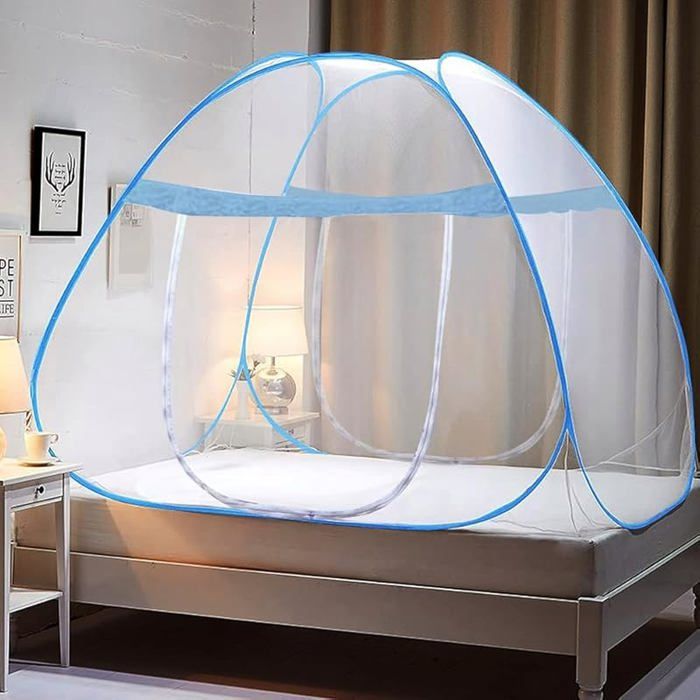 Moustiquaire de Lit PliablePortable de Voyage Moustiquaire 180 x 200 x 150 cmDouble Porte Camping 200 x 180 x 150cm