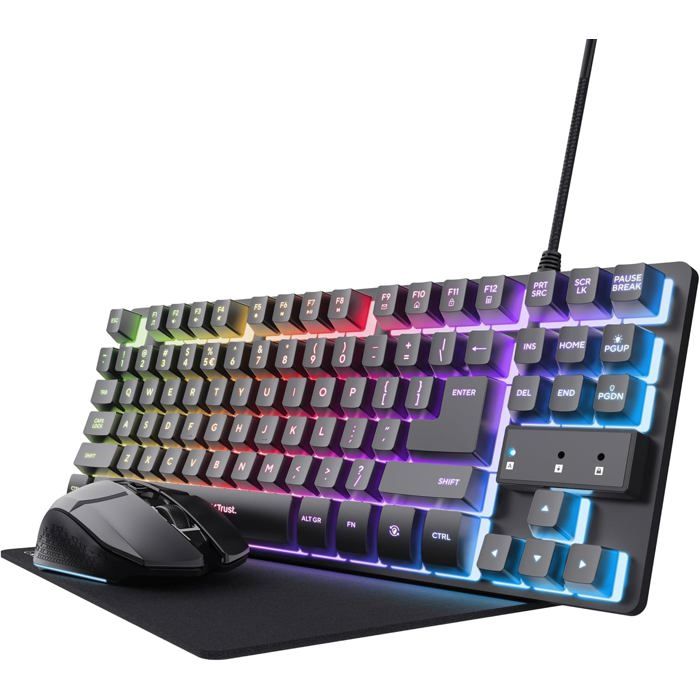 Trust Gxt 1794 Ensemble Clavier Gaming Azerty Fr Avec Souris