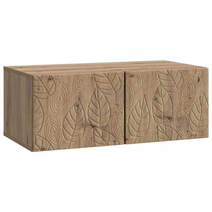 Meuble TV mural - vidaXL - bois dingénierie - chêne artisanal - 59 5 x 41 x 30 cm - 2 portes - capacité 60 kg au total 2948653