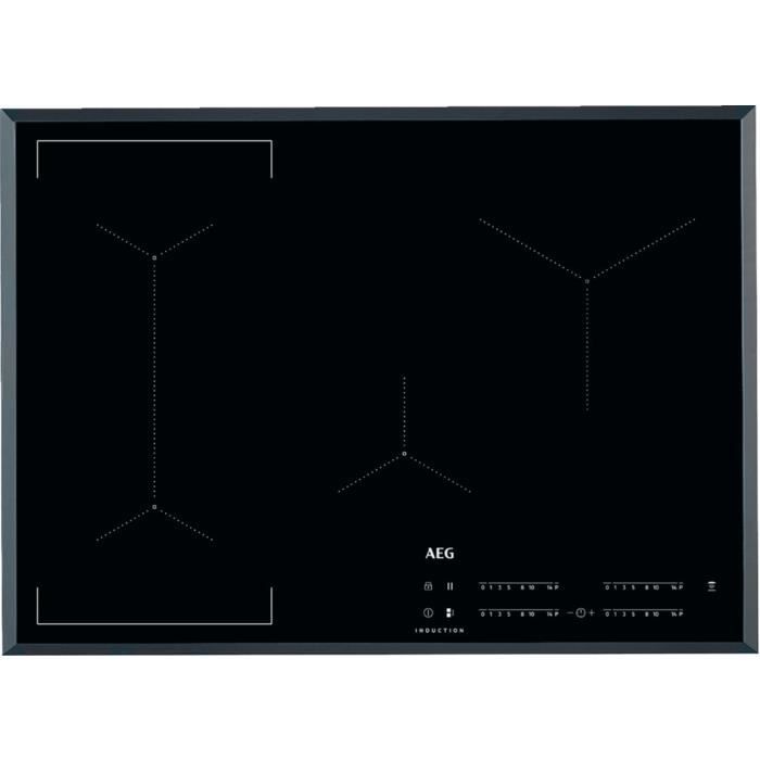 Plaque à induction AEG IKE74441FB - Noir - 4 brûleurs - 710 mm - 520 mm - 2500 W - 14,5 cm - 3200 W