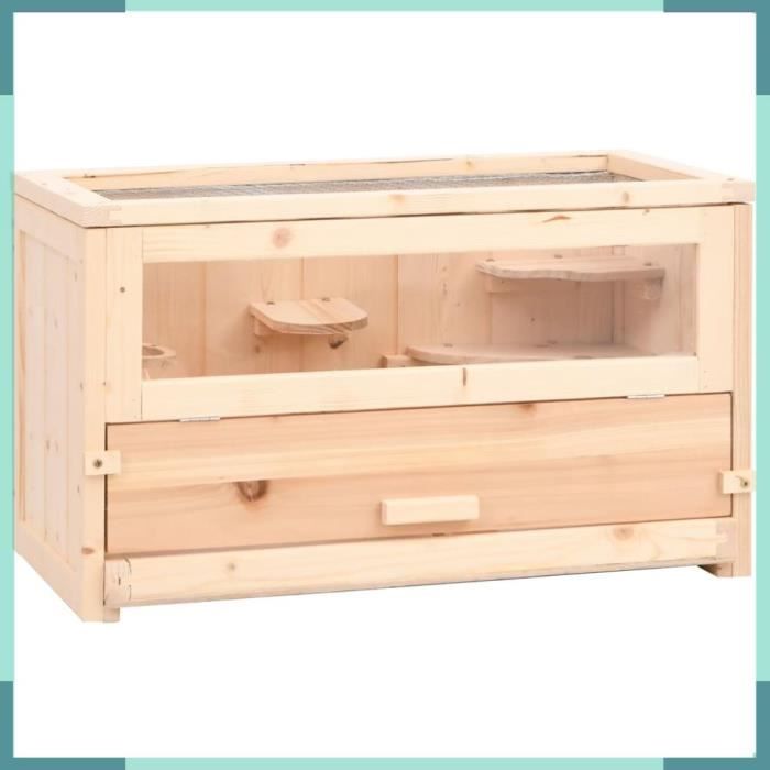 Meilleurs prix pour ASHATA Cage à hamster 60x30x35 cm bois massif de sapin -FHE172377
