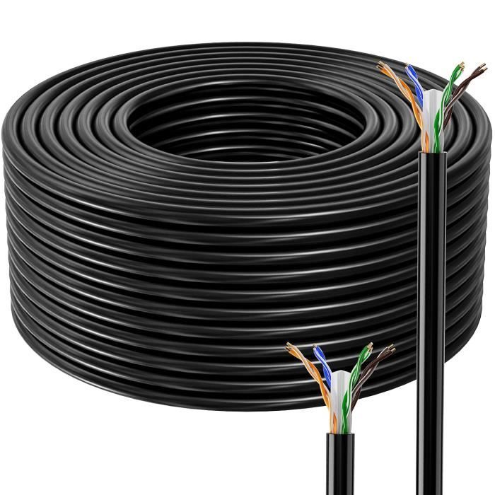 Câble 50M CAT6 Câble Réseau d'installation 50m extérieur