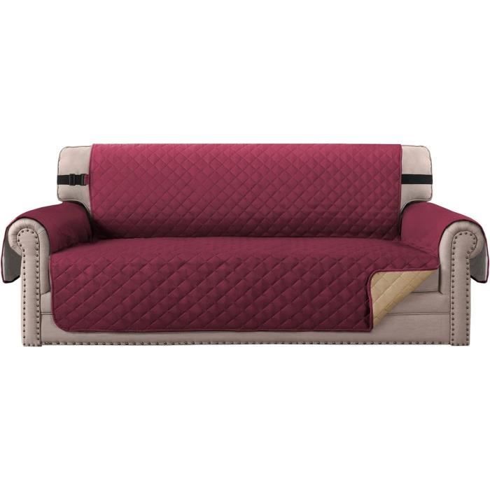 Housse de canapé en micro-suède marron, 140 x 210 cm