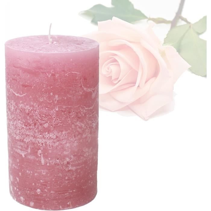 Bougie rose cylindrique 12cm
