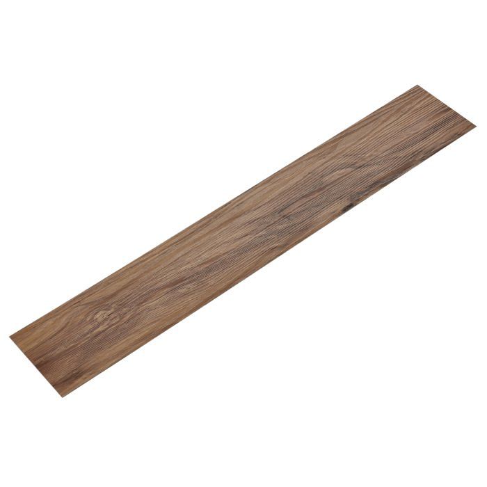 Livelynine Dalle PVC Adhesive Sol Bois Chêne Foncé Imperméable Papier Adhesif pour Mur Salle de Bain 90CMx15CM Revetement de Sol pour Cuisine Lame PVC