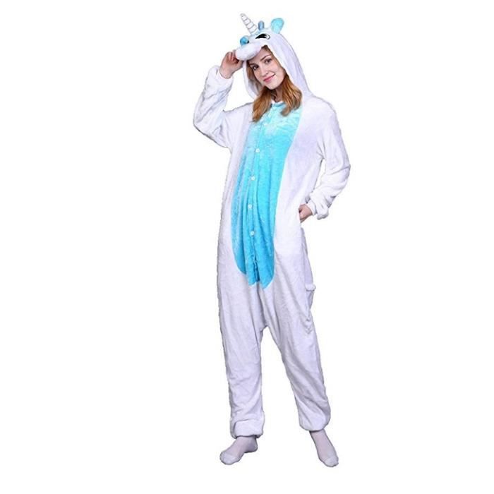 Pyjama Licorne Animaux Unisexe Cosplay Halloween Déguisement Adulte Femme Homme