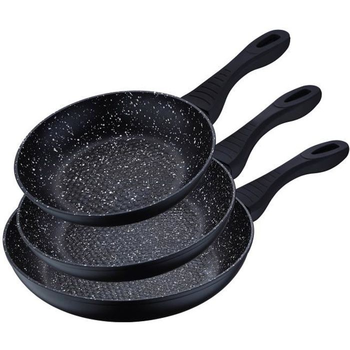 Ensemble Poêles Cuisinart – Aluminium – 8 Et 12 Pouces – Antiadhésif – Noir