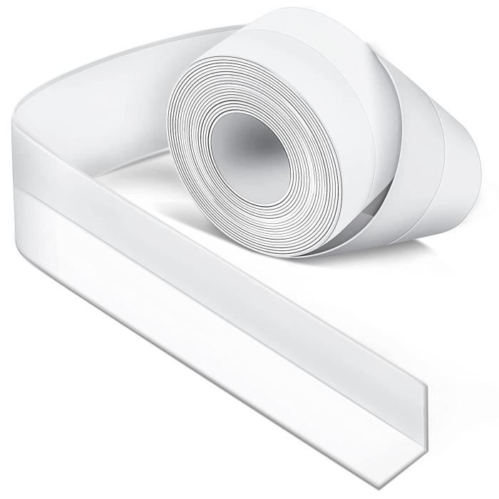 Joint Silicone Blanc BLAZOR Pour Salle De Bain - Ruban D'Étanchéité 6.6m X 38mm, Remplit 5mm