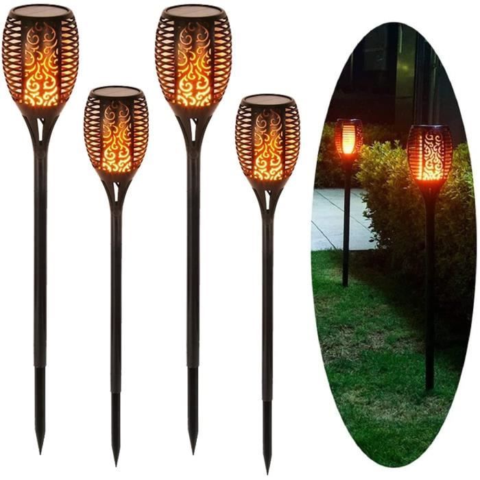 JAKGEJ-Lampes Solaires Exterieur Torche Solaire Exterieur Jardin 4 Pack ...