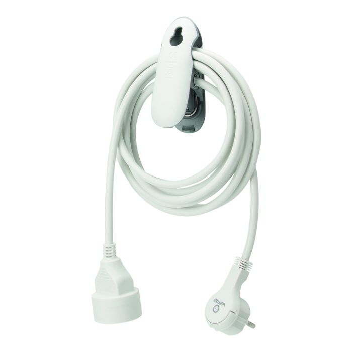Rallonge 3m avec pince - blanc - Watt and Co