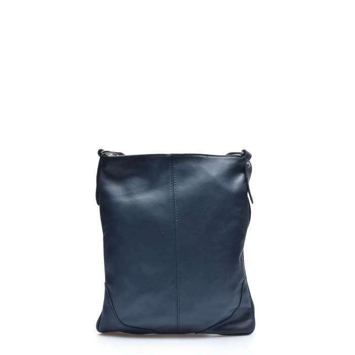 SS23 MG 2164 Sac main Mangotti Cuir de vache UNI Bleu fonc Bleu