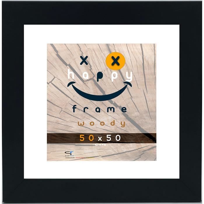 FRAMO Cadre photo en bois 68 x 43 cm sur mesure - Wengé Marron | Couleur/Taille sélectionnable | verre acrylique antireflet | Cadre pour Puzzle | Photos | affiche