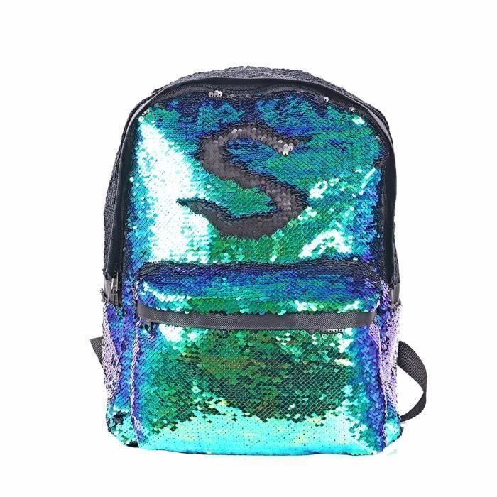 Sac a dos Paillettes Reversibles Sequins Femme Fille GOGOU 33CMx25CMx17CM Epaule Ecole Populaire Loisirs Bleu vert Da38161 Cdiscount Bagagerie Maroquinerie