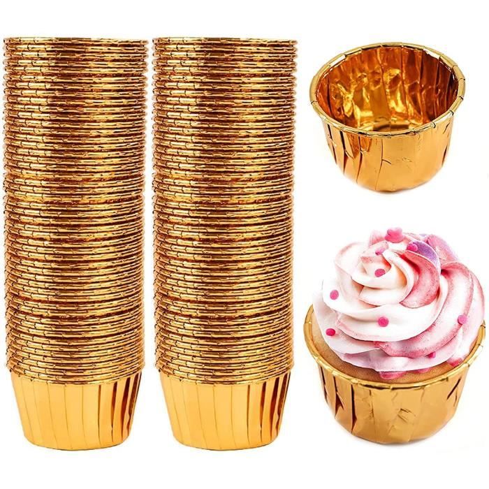 Caissettes Cupcake100 Caissettes Muffins Papier Aluminium pour Cupcakes et  Muffins (Or Rose) 39 - Cdiscount Maison