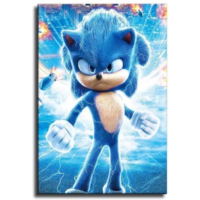 Sonic the Hedgehog Toile Wall Art PLAQUES/PHOTOS Set-ENVOI GRATUIT 