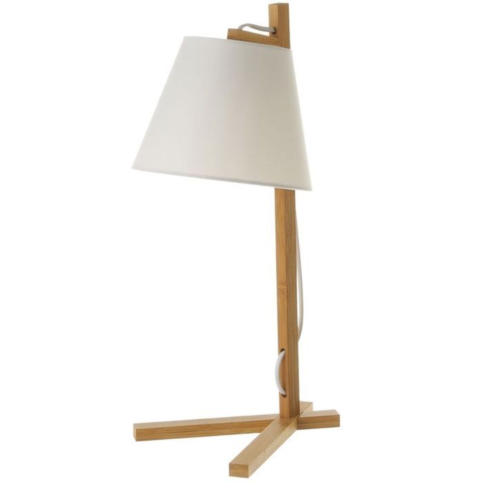 Lampe de table abat-jour blanc en Bambou
