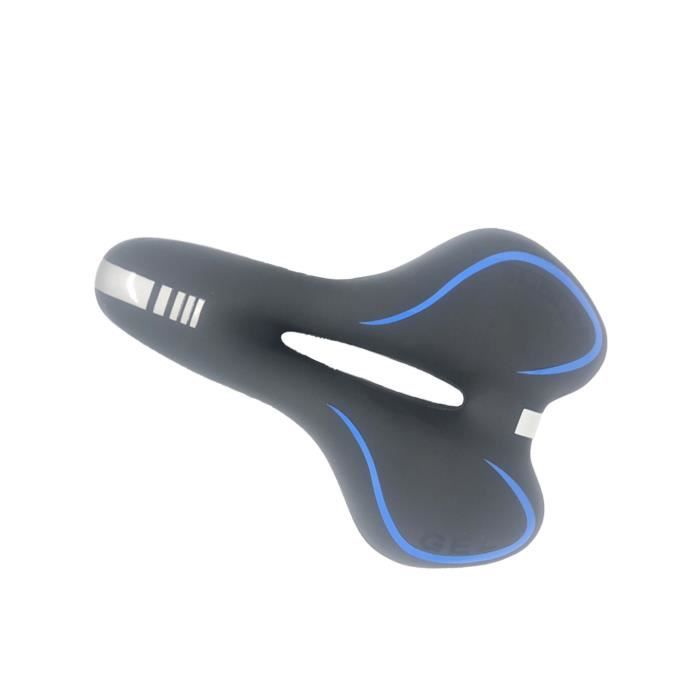 Selle De Vélo Respirante épaisse – Coussin Amorti, Design Ergonomique Noir/bleu, Compatible VTT Et Route
