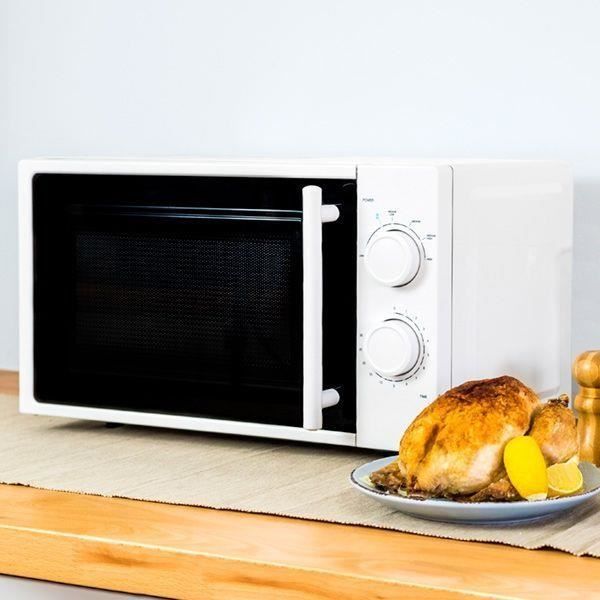 Micro ondes Compacte Blanc, Ouverture droite, Petite Taille, 6 Modes, Minuterie, 20L, 700W