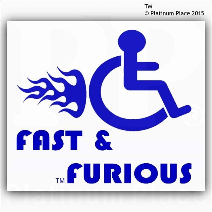 Autocollant humoristique en vinyle avec inscription « Fast and Furious » et  logo handicapé Pour fenêtre de véhiculebleu et blan 477 - Cdiscount Auto