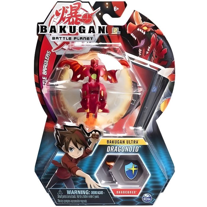 figurine bakugan ultra dragonoid + carte - bakugan - dragonoid - jouet - mixte - rouge