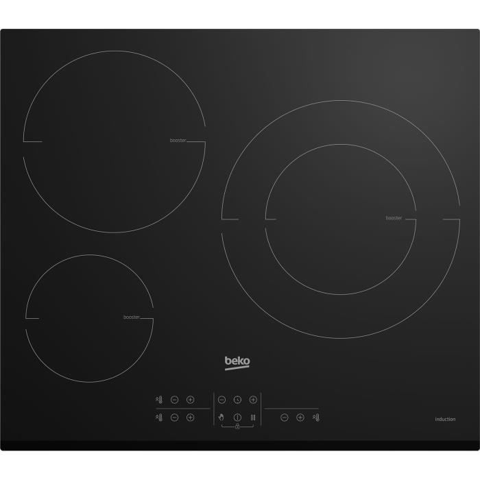 Plaque de cuisson induction BEKO - 3 feux - 58x51 cm - HII63200MTB