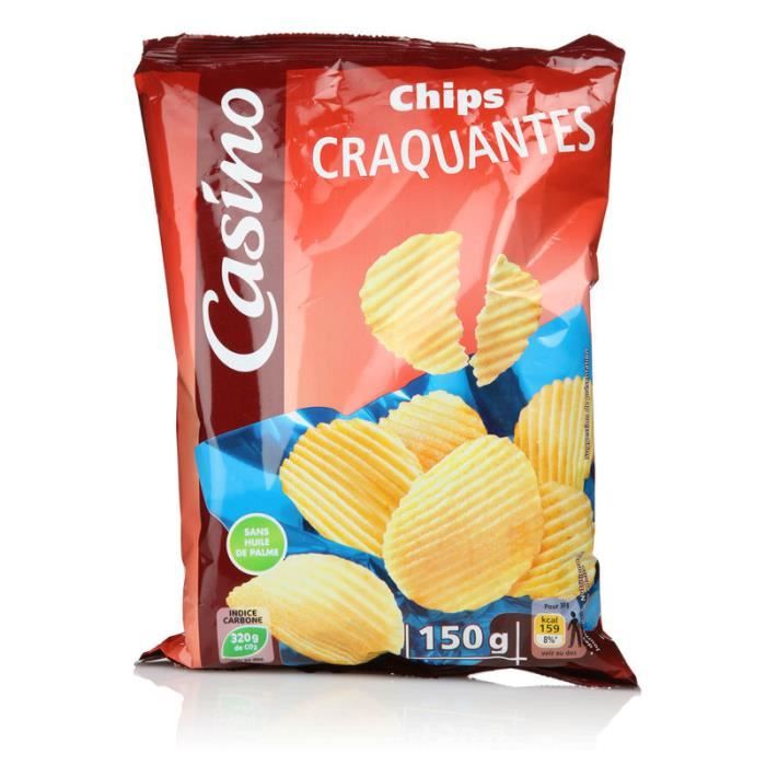 CASINO Chips craquantes nature - 150 g