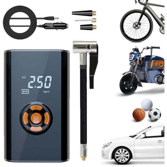 Pompe à Air Portable Sans Fil Pour Pneus - Affichage Digital - 120W - Pour Voiture, Moto, Vélo, Camping