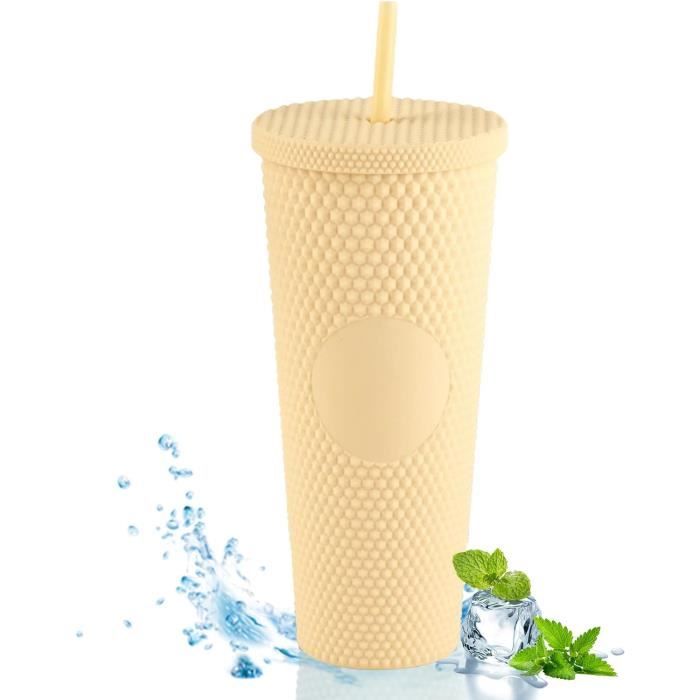 Gobelet En Verre 500 Ml Avec Couvercle Et Paille - Design Nœud Papillon élégant - Pour Smoothie, Latte, Boissons Chaudes Ou Froides - 2