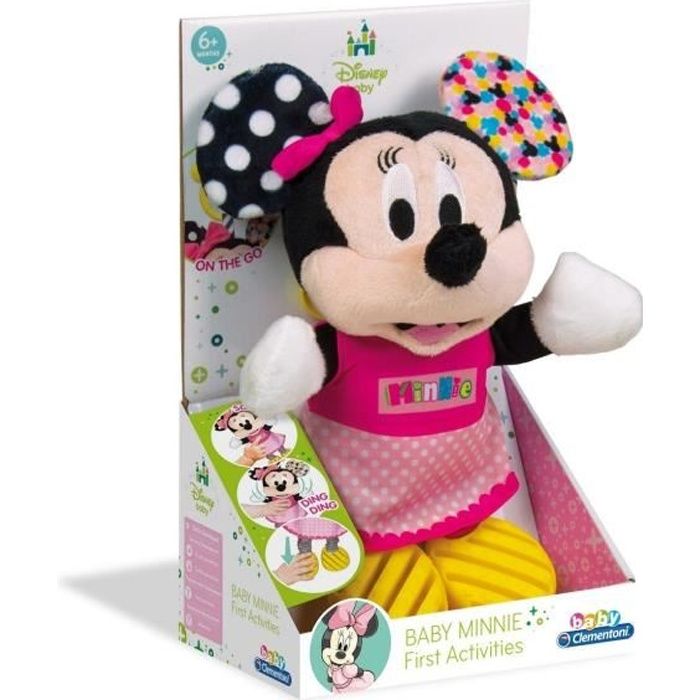 clementoni disney baby  - peluche premières activités minnie - jeu d'éveil