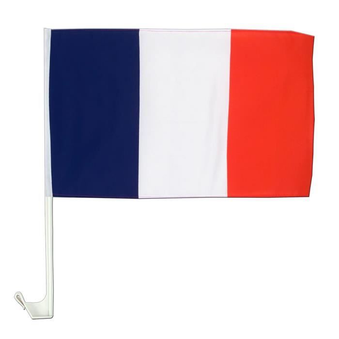 Drapeau France Pour Voiture - 30 X 45 Cm, Avec Tige De Montage Sur Fenêtre - Décoration Patriotique événements Sportifs