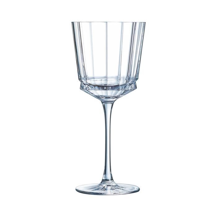 6 verres à pied de table 35cl Macassar - Cristal d'Arques - Kwarx design vintage 208 Transparent
