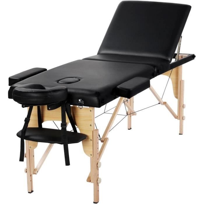 Table de massage portative en bois pliant à 3 sections Capacité de
