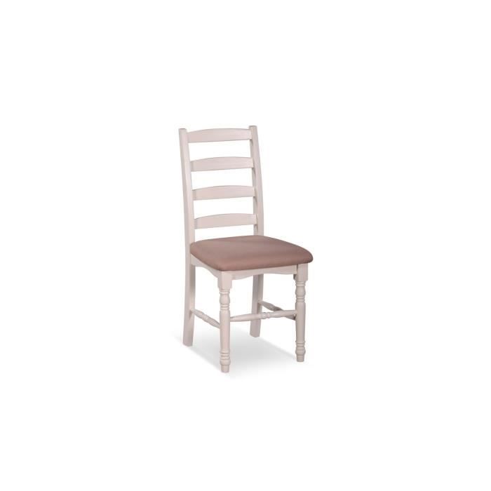 chaise bois blanc 45x54x101.5cm - décoration d'autrefois