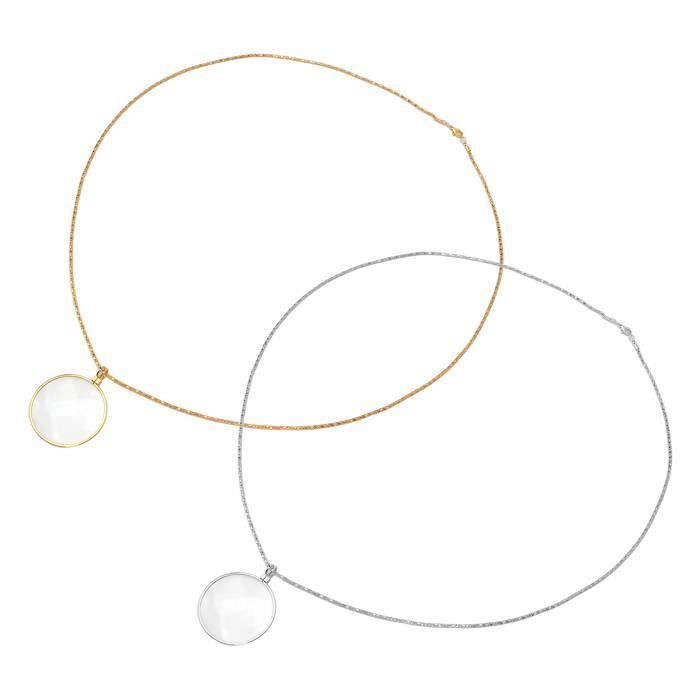 Collier Loupe Monocle Grossissement X10 - Chaîne Longue 91,5 Cm Pour Lecture, Couture, Bijouterie