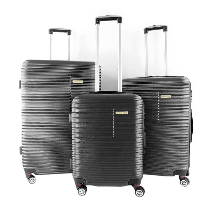 GYL Set De 3 Valises Rigides Citadine – S 55 Cm + M 65 Cm + L 75 Cm – Polypropylène Ultra Résistant – TSA – Garantie à Vie – Noir