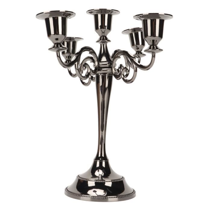 Chandelier Gothique En Métal Noir Avec 5 Bras Pour Décoration D'intérieur, Mariage, Noël, église (noir