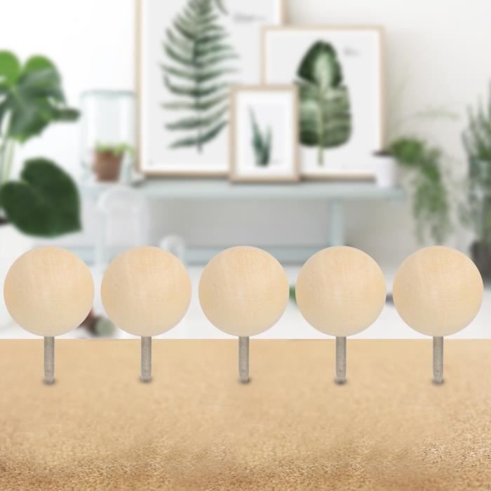 Orssmigs - 90 Pièces Punaises Murale Avec Clips, En Bois, Pour Tableau Liège, Bureau Et Déco - Boîte De Rangement Incluse