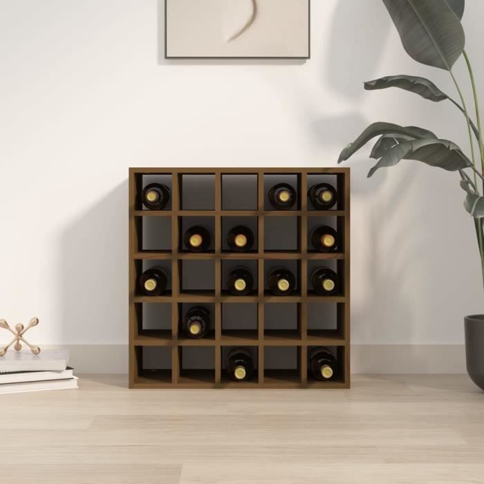 Armoire à vin Noir 56x25x56 cm Bois de pin massif - SALUTUYA - BD3587