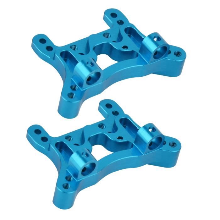 Plaque De Montage D'amortisseur En Métal Bleu Pour Voiture RC WLtoys A959-B, A949, A969, A979, K929 - 2 Pièces + Vis