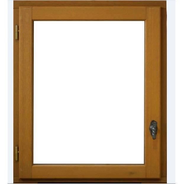 Fenêtre 1 vantail tirant gauche - H.75 x L.80 cm - Bois exotique