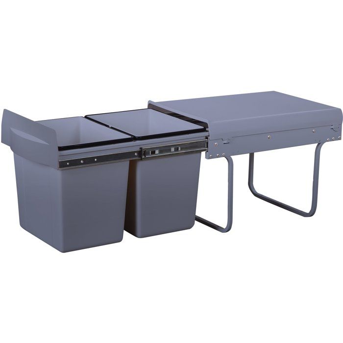 Poubelle de cuisine encastrable coulissante 36L - HYPE – 2 compartiments avec seaux – KITCHEN MOVE