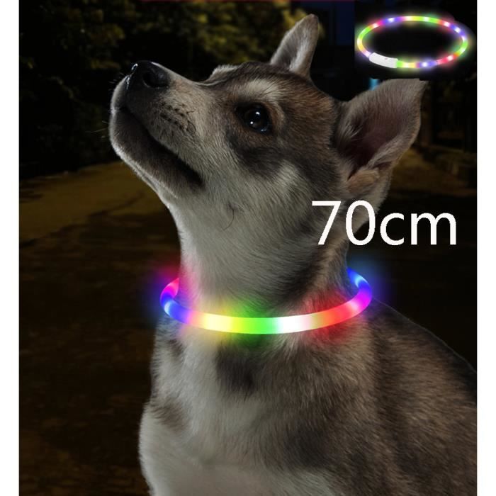 Comparer les prix de Collier Pour Chien LED Sécurité Lumineux Rechargeable USB 200mAh Ajustable 70cm