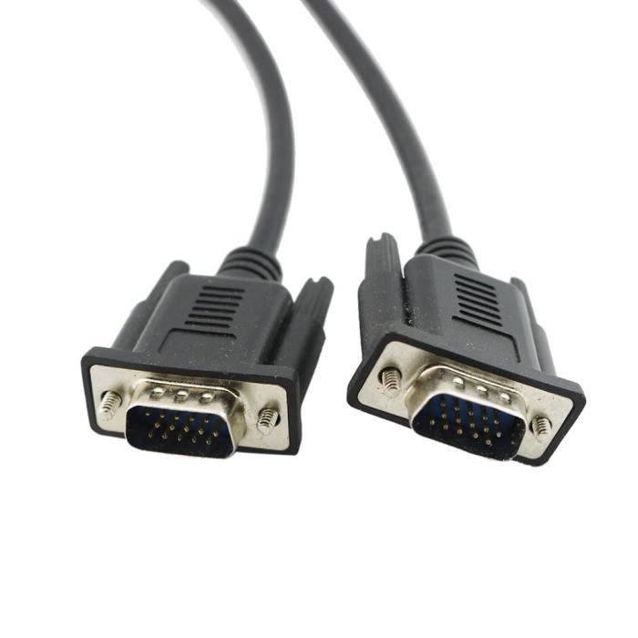 Noir HD 15Pin VGA D-Sub DB15 Câble Vidéo Court Cordon Mâle à Mâle pour Moniteur 30cm 