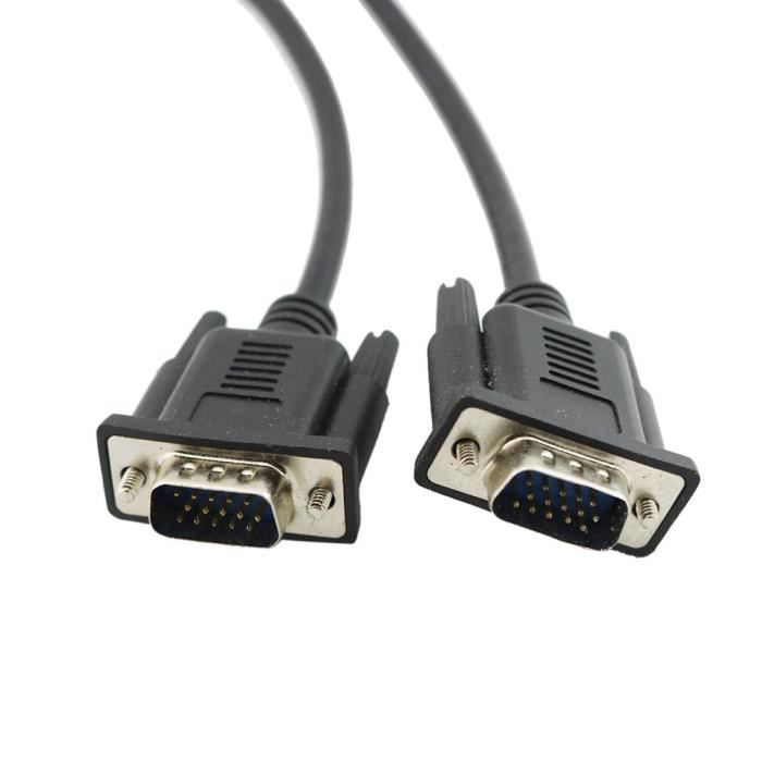HD 15Pin Vga D-Sub Db15 Court Câble Cordon Vidéo Mâle À Mâle pour Moniteur Noir 
